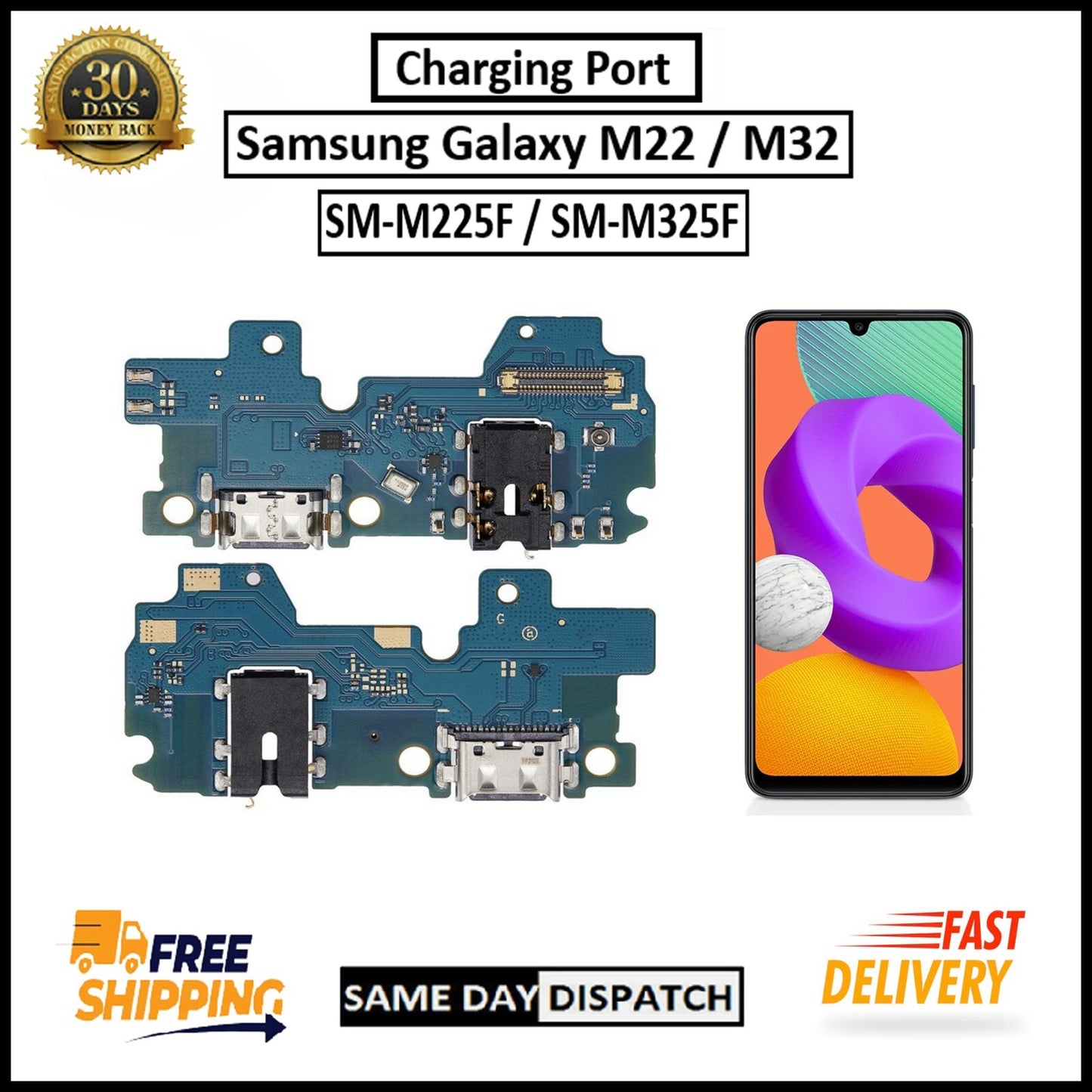 For Samsung Galaxy M22 / M32 SM-M225F /SM-M325F Charging Port Board Replacement