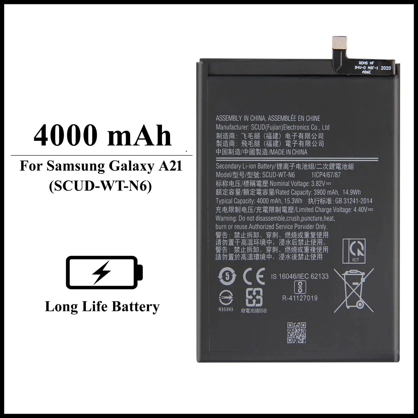 For Samsung Galaxy A21 / ( SM-A215U ) 4000mAh+ Internal Replacement Battery