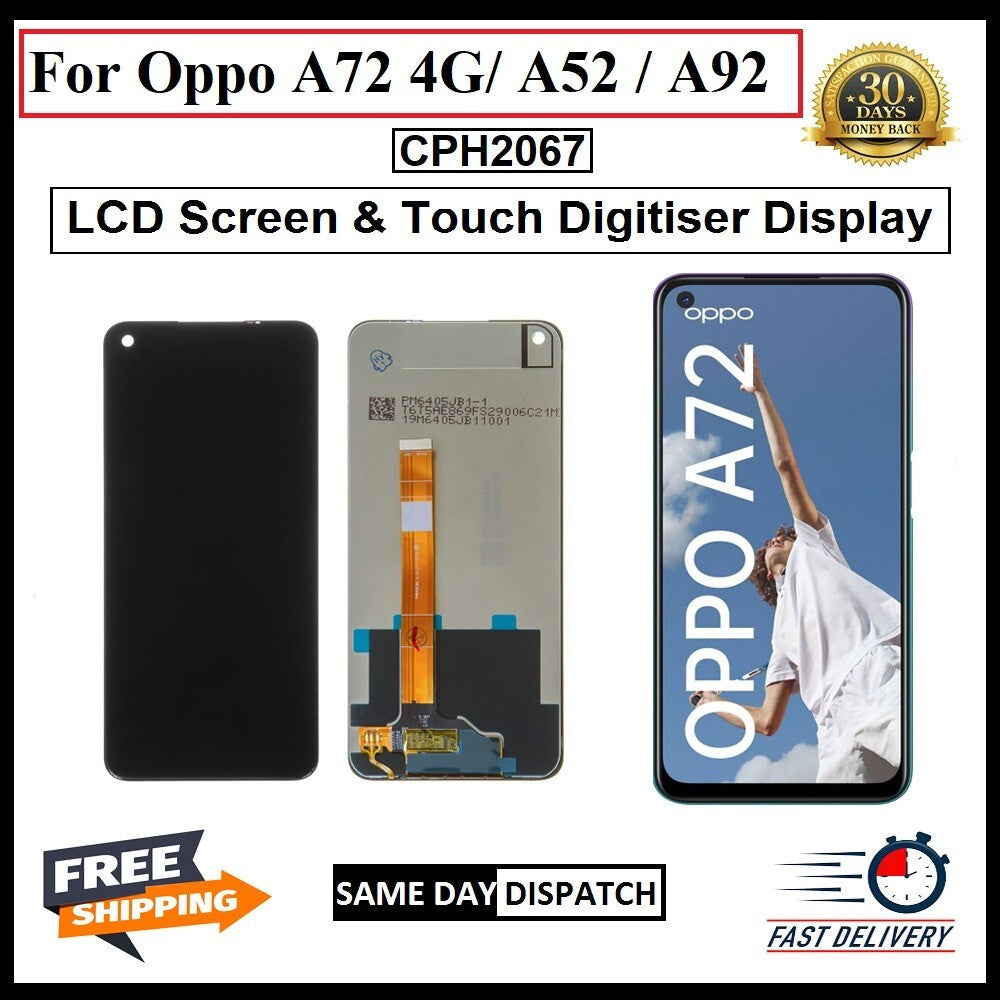 For Oppo A72 4G / A52 / A72 LCD Display Screen Touch Digitizer Replacement