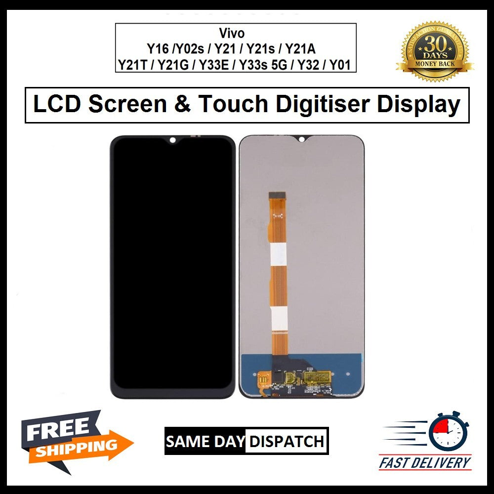 For Vivo Y16/Y02s/Y21/Y21A/Y21T/Y21G/Y33E/Y33s/Y32/Y01 Replacement LCD
