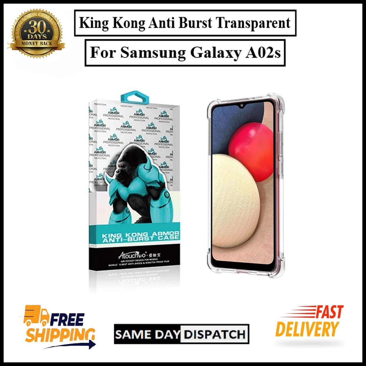 For Samsung Galaxy A02s King Kong Anti Burst & Silicon Shockproof Case Cover