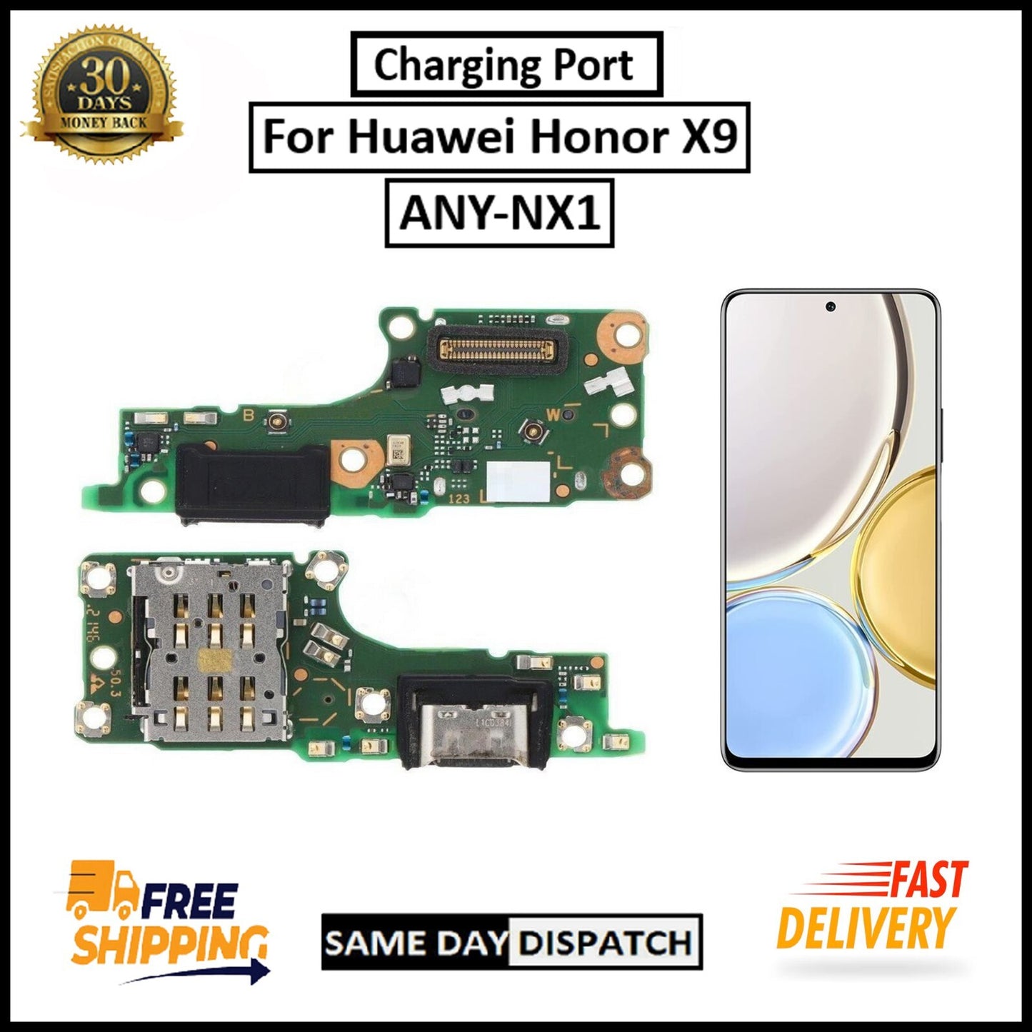 For Huawei Honor X9 Replacement Charging Port Board Flex Connector