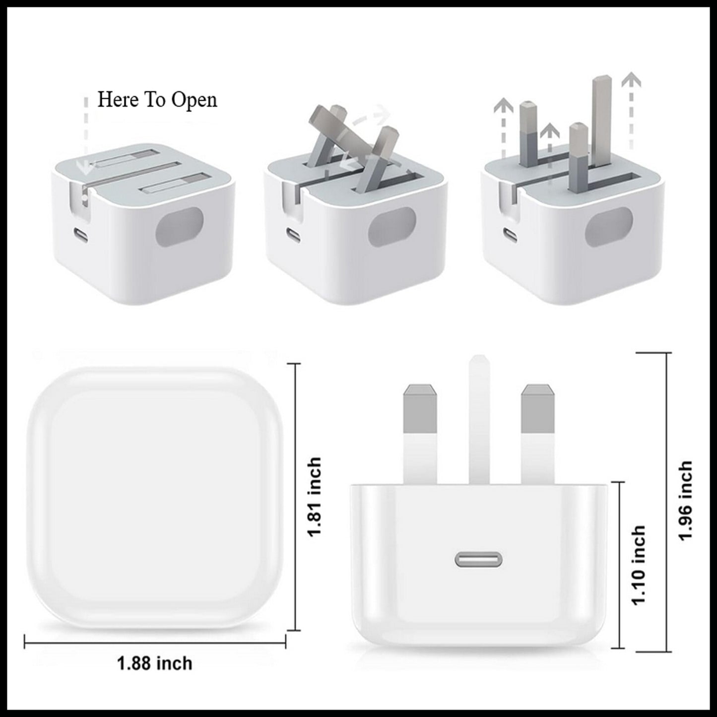 For Dadu 20W USB-C Power Adapter With USB-C to USB-C Fast Charger Cable