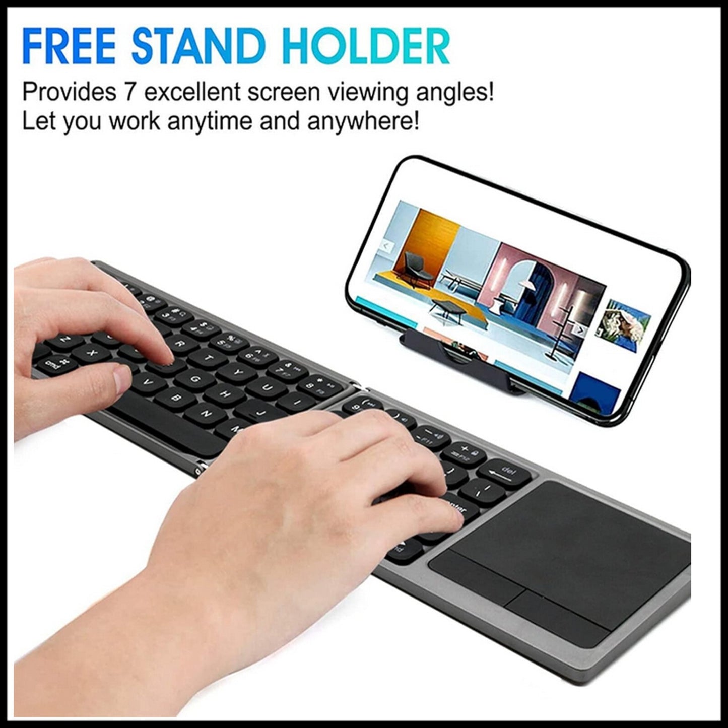 Dadu Folding Wireless Bluetooth Keyboard With Touchpad For IOS/ Android /Windows
