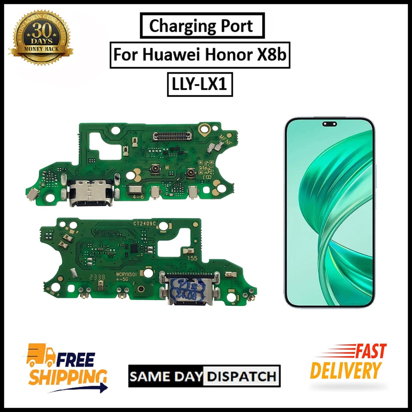 For Huawei Honor X8b Replacement Charging Port Board Flex Connector