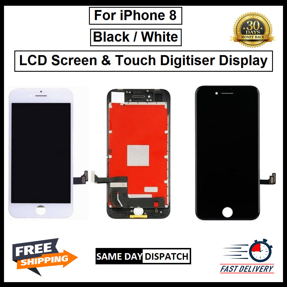 For iPhone 8 Black and White 3D Premium Version Replacement Display LCD