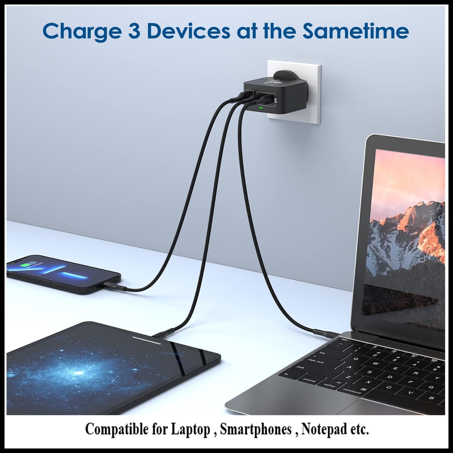 For Dadu GaN 65W PD Dual Type-C USB QC 3.0 Super Fast Wall Charger Adapter Plug
