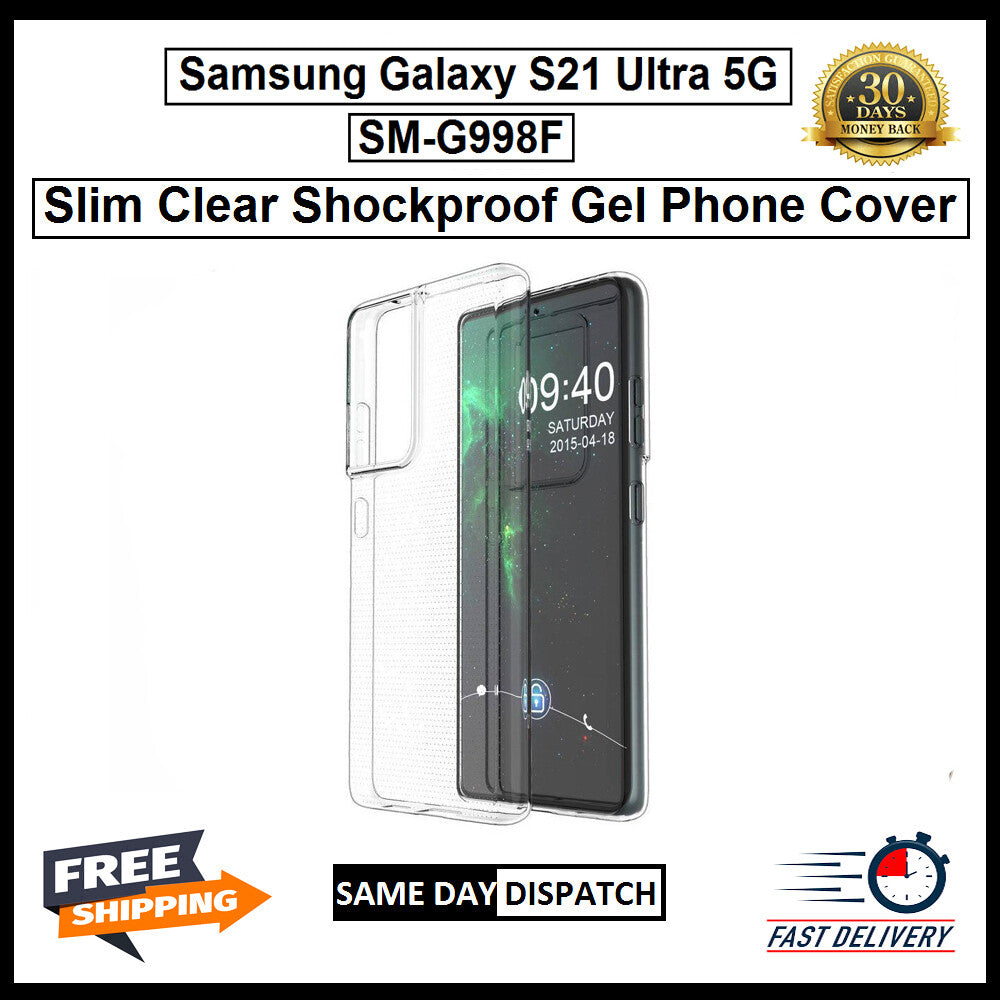 For Samsung Galaxy S21 Ultra 5G / SM-G998F Slim Clear Shockproof Gel Phone Cover