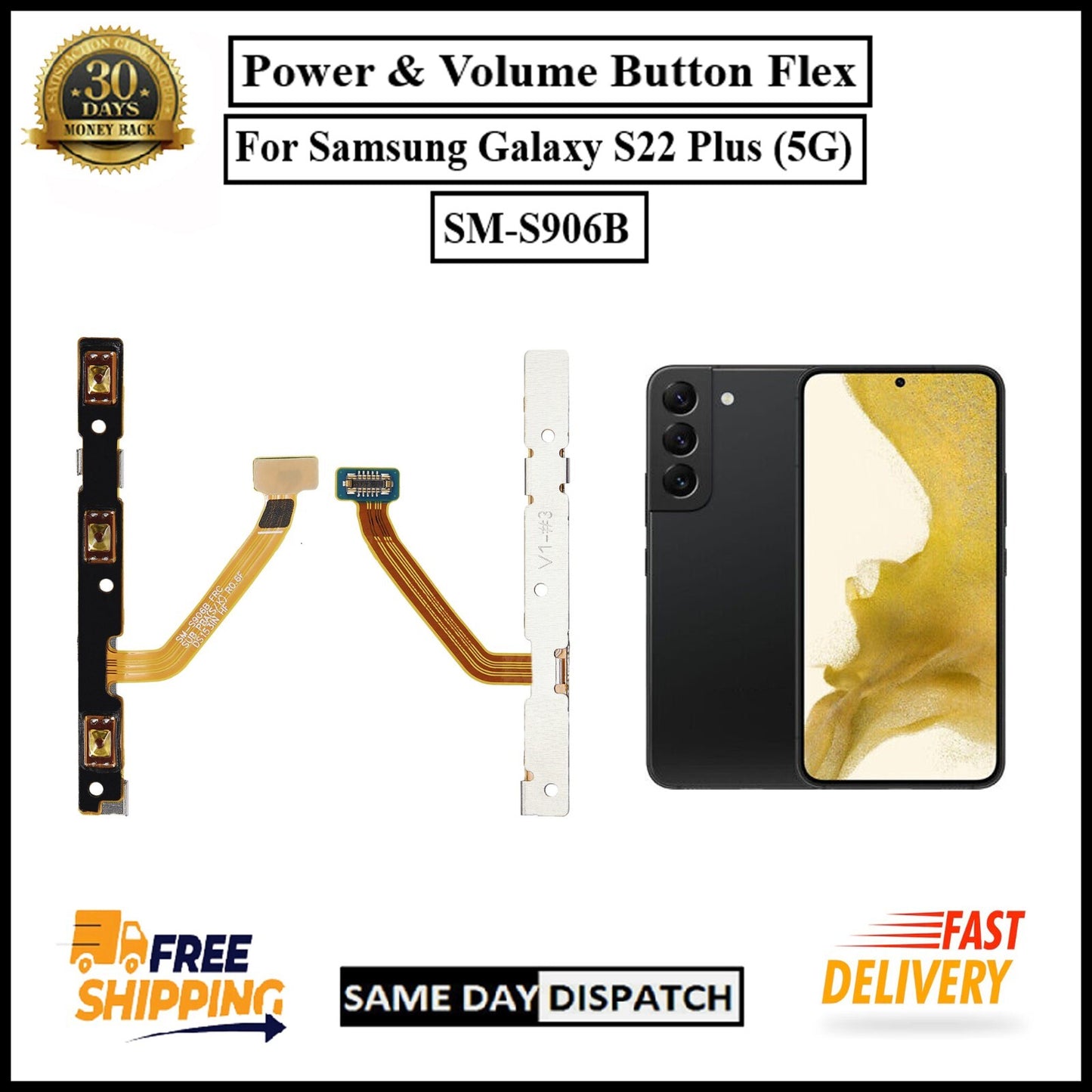 For Samsung Galaxy S22 Plus 5G Power Flex Cable & Volume Button Flex Replacement