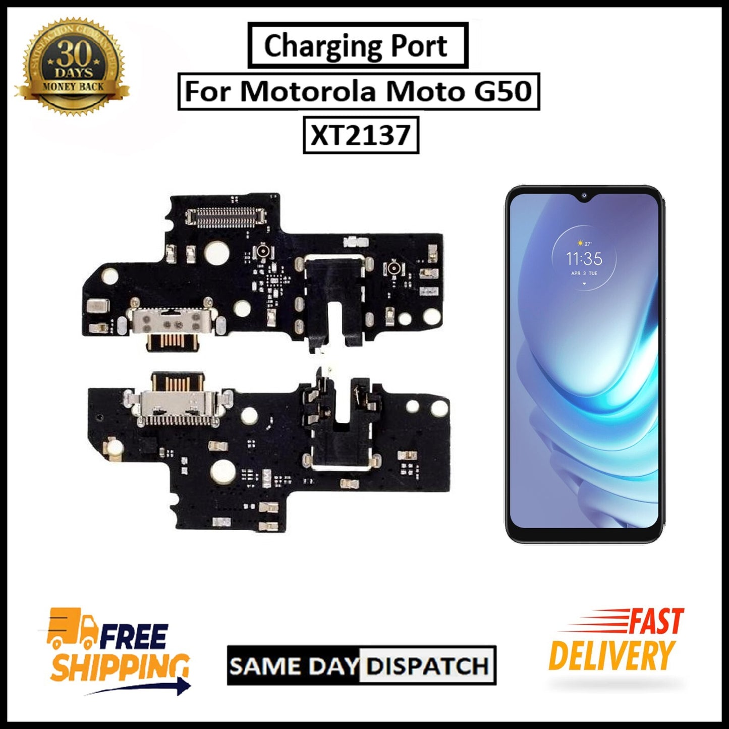 For Motorola Moto G50 / XT2137 Charging Port Flex Replacement