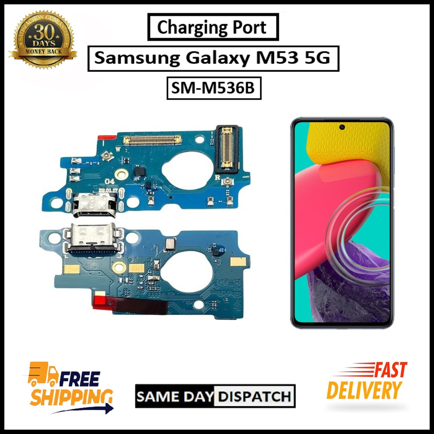 For Samsung Galaxy M53 5G SM-M536B Charging Port Board Connector Replacement