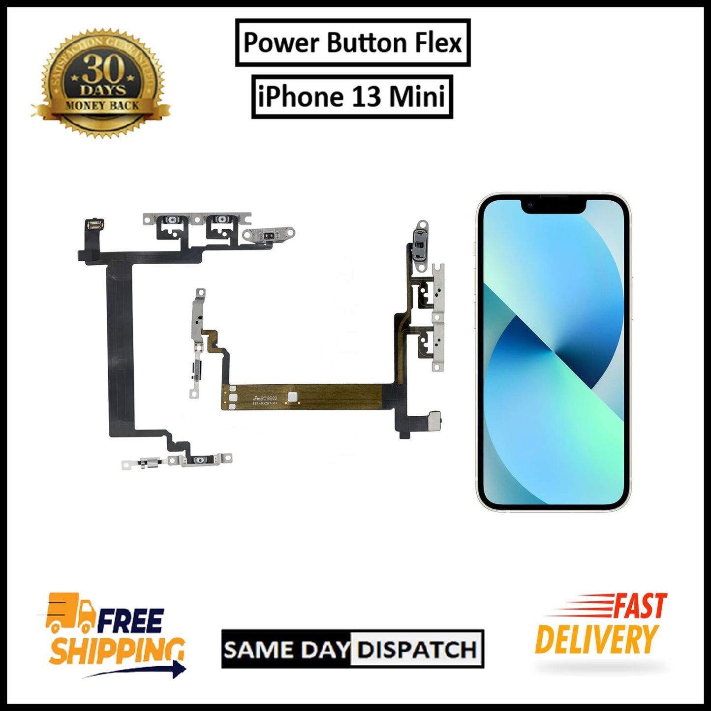 For iPhone 13 Mini Power Flex Cable & Volume Button Flex Replacement