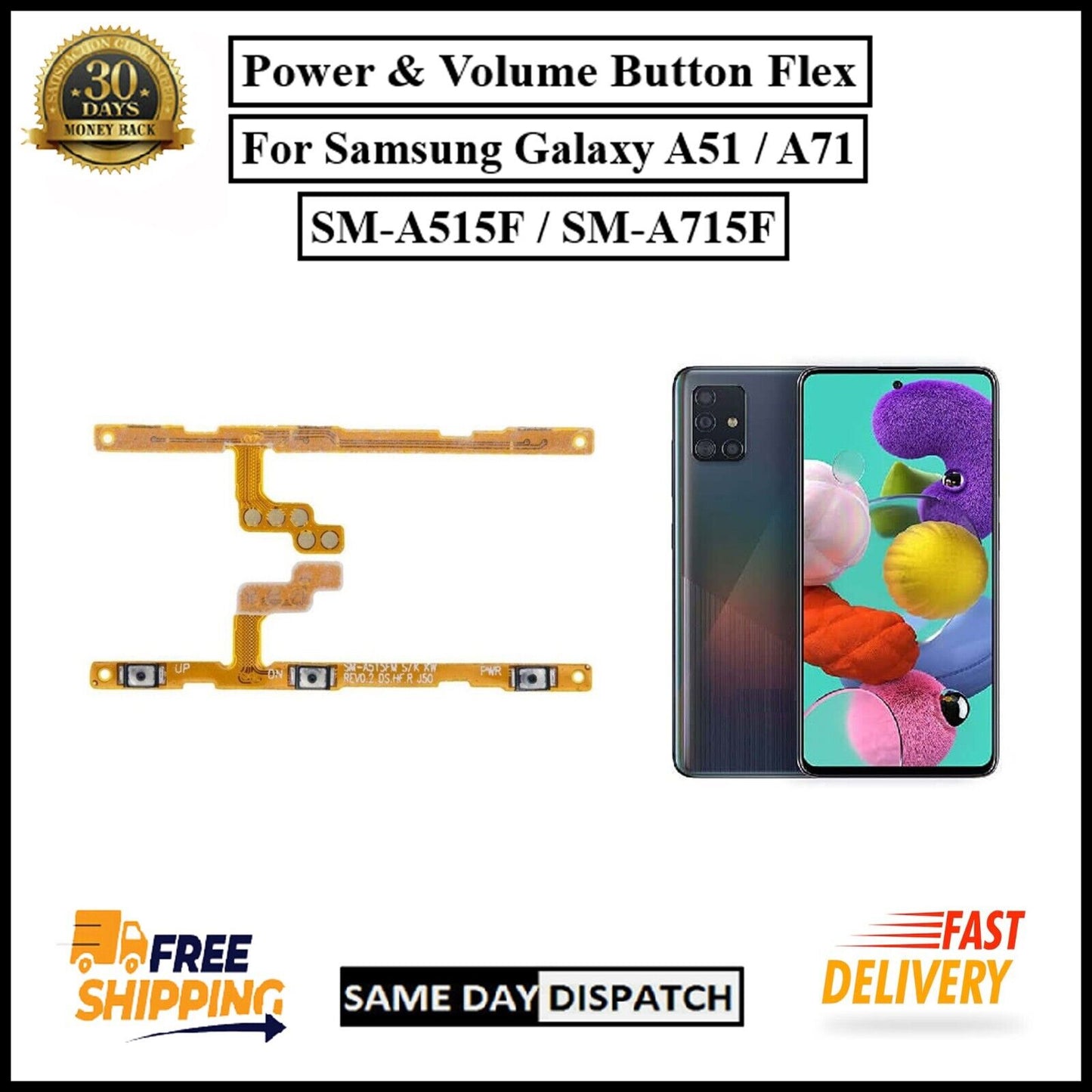 For Samsung Galaxy A51 / A71 Power Flex Cable & Volume Button Flex Replacement