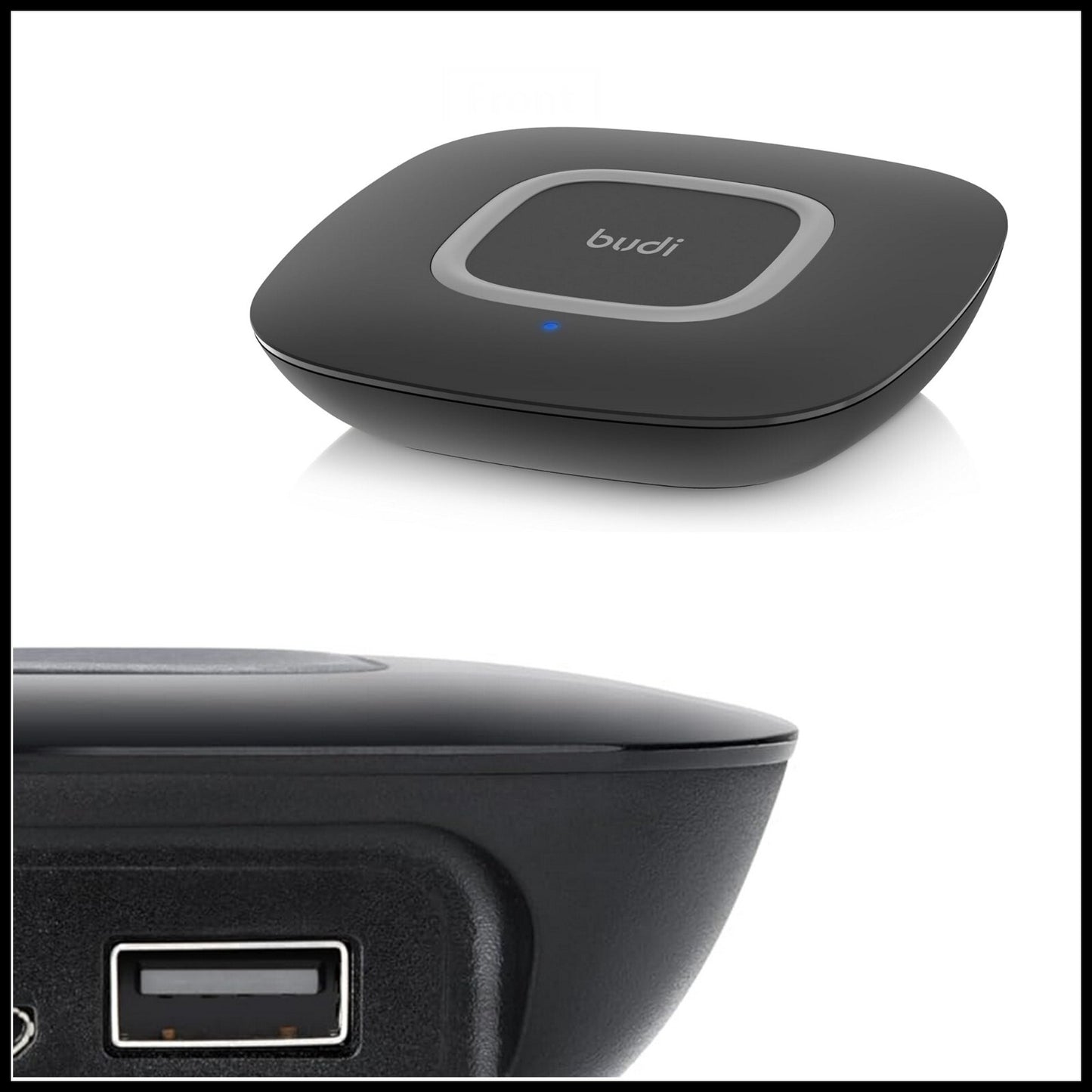For Budi Wireless Charger Fast Charging Pad 15W/10W/7.5W/5W With Dual USB Ports