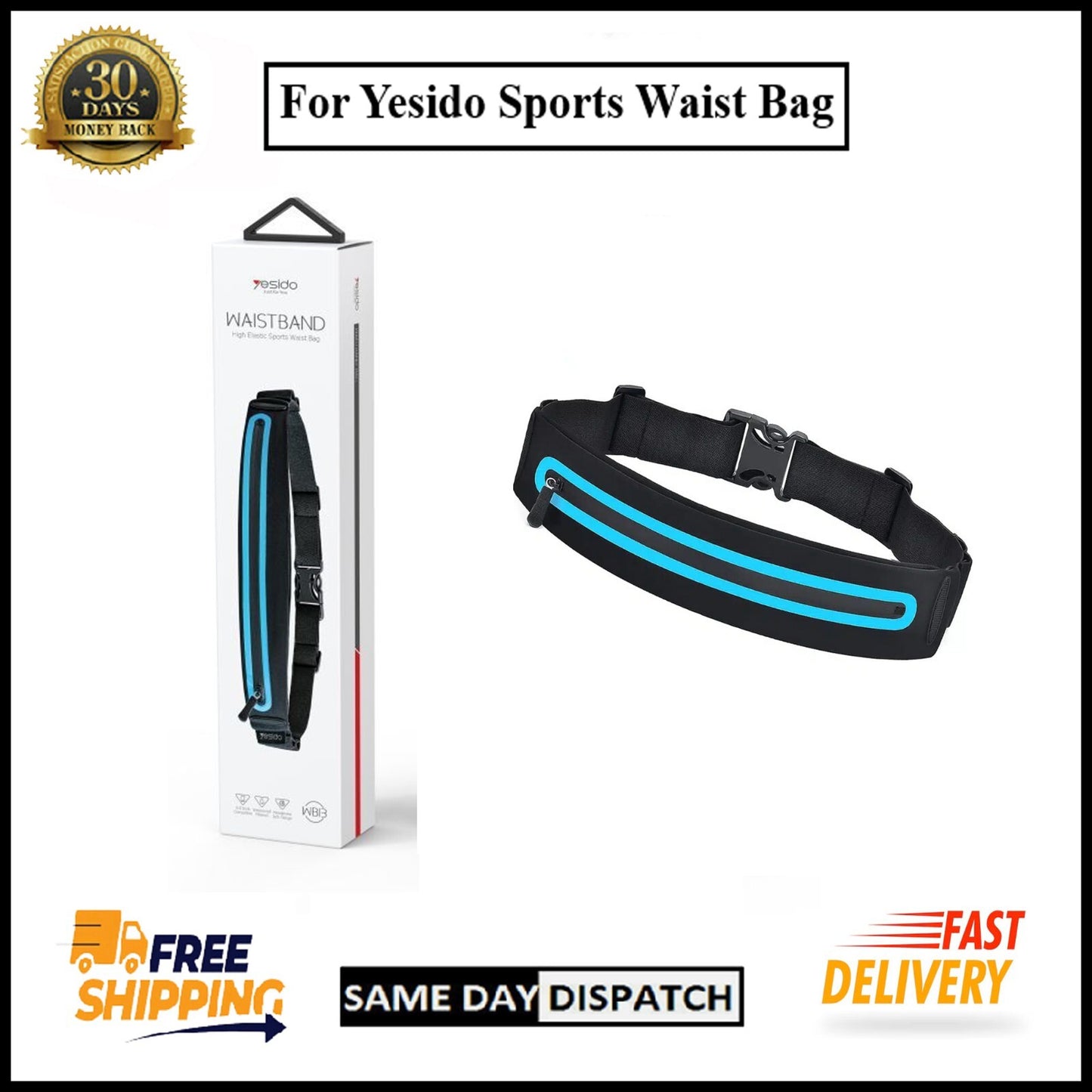 For YESIDO Travel Running Sports Waistband Bag