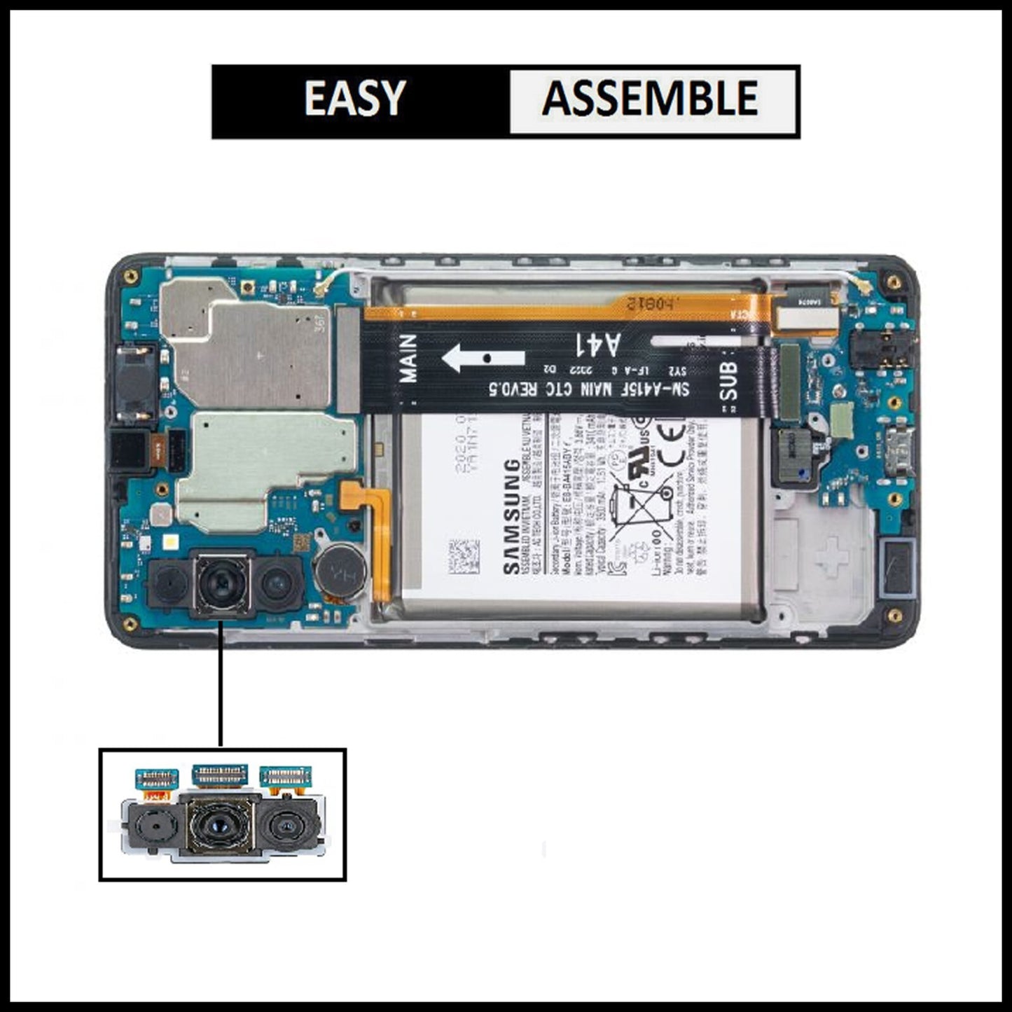 For Samsung Galaxy A41 / SM-A415F Genuine Rear (Back) Main Camera Replacement