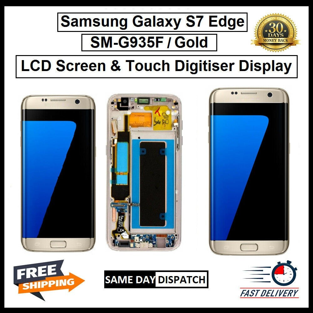 For Samsung Galaxy S7 Edge/SM-G935F GOLD LCD Display Touch Digitizer Replacement
