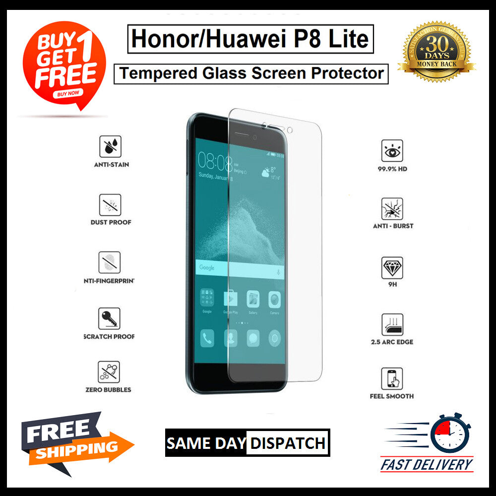 2 Pack Huawei P8 P10 P20 P30 Lite Psmart 2019 2020 2021 Tempered Glass Protector