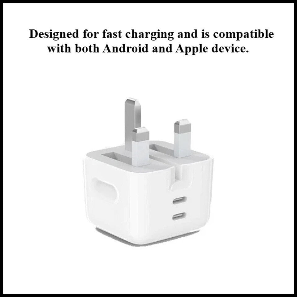 For Earldom Dual Interface PD 50W & Dual Type C Fast Wall Charging Adapter