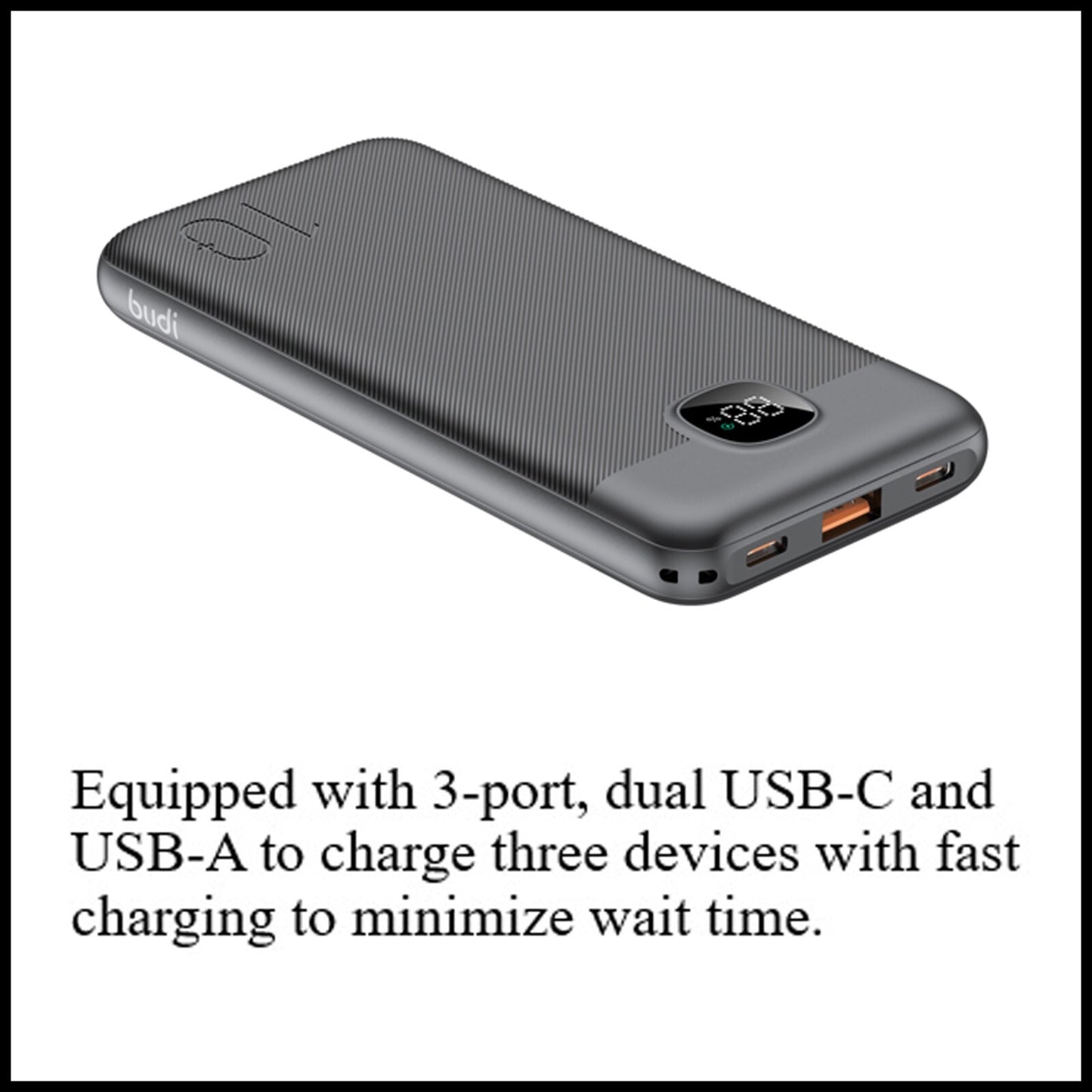 For Budi 22.5W Quick Charge Power Bank- 10000mAh Dual PD+QC 3.0