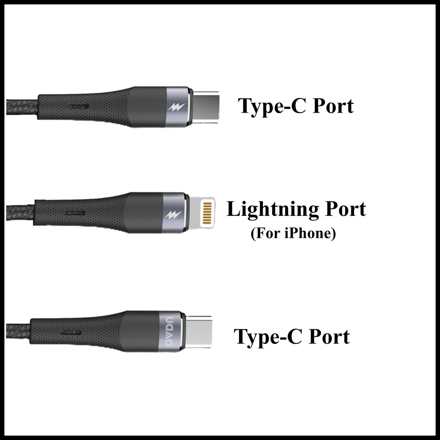 For Dadu Type-C to 2-in-1 Super Fast Charging Cable Type-C & iPhone