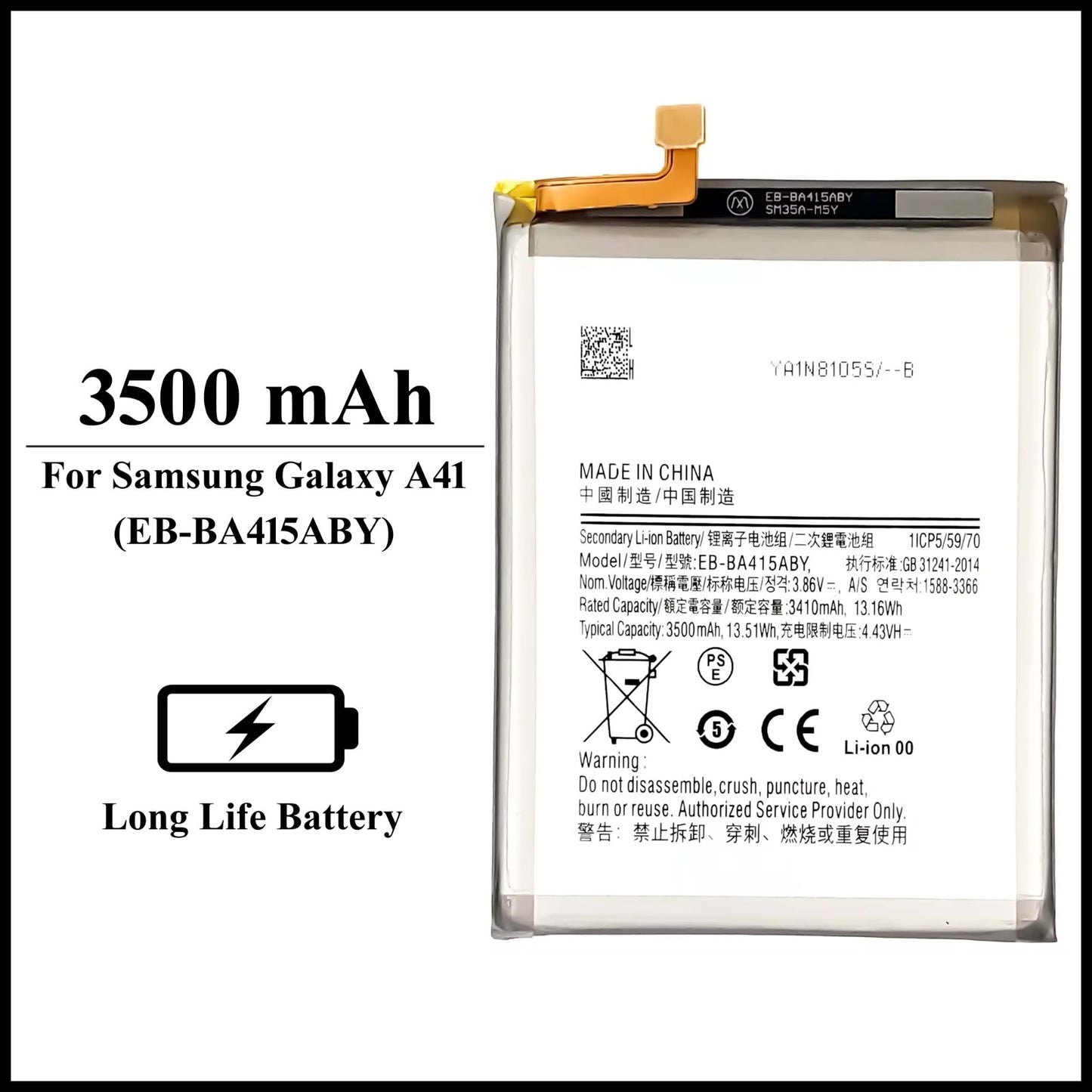 For Samsung Galaxy A41/ ( SM-A415F ) 3500mAh+ Internal Replacement Battery