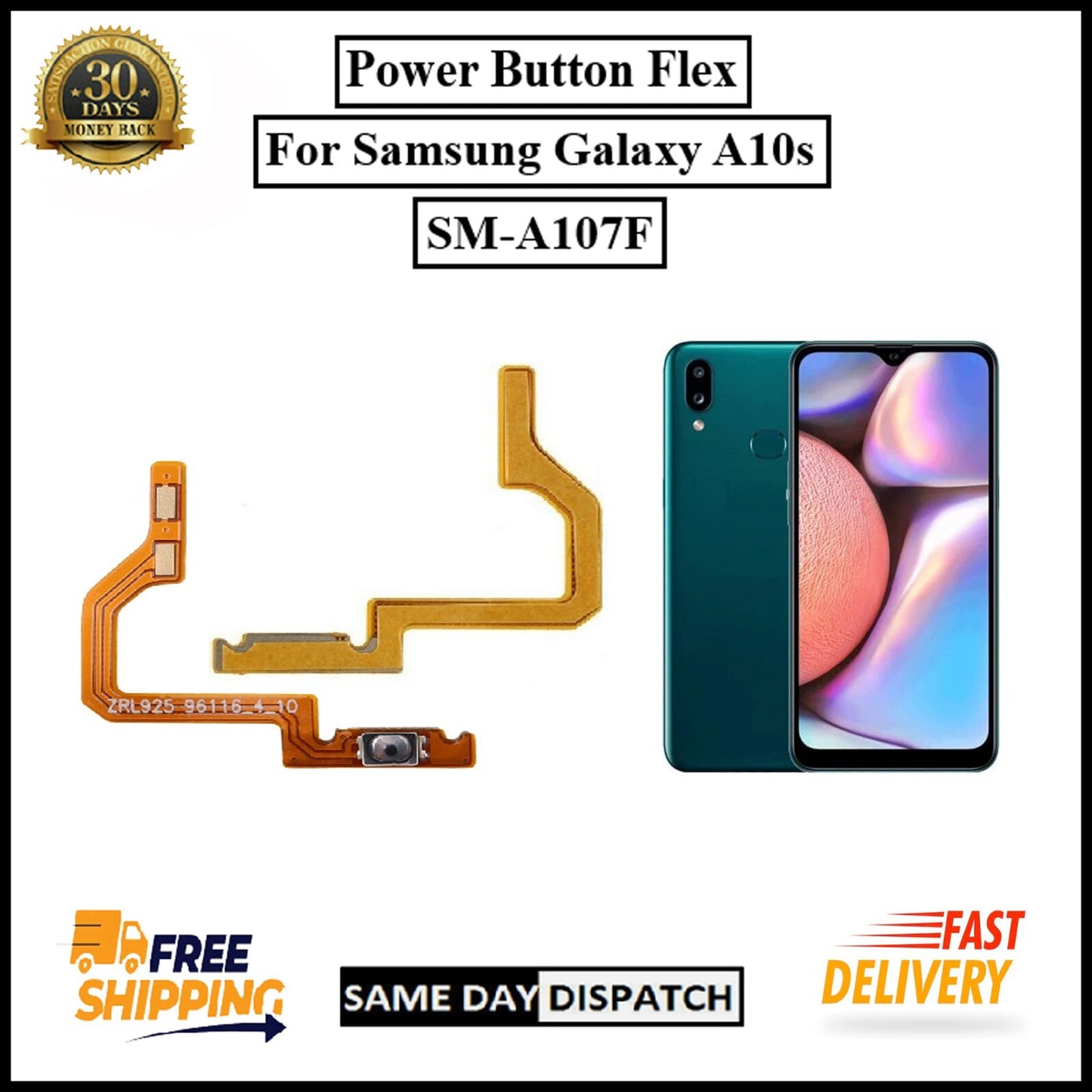 For Samsung Galaxy A10s / SM-A107F Power Button Flex Cable Replacement