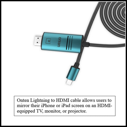 For Onten  iPhone to HDMI Cable Connector Adapter Screen Mirroring-2M