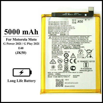 For Motorola Moto G Power / G Play (2021) / E40 (JK50) 5000mAh+ Internal Battery