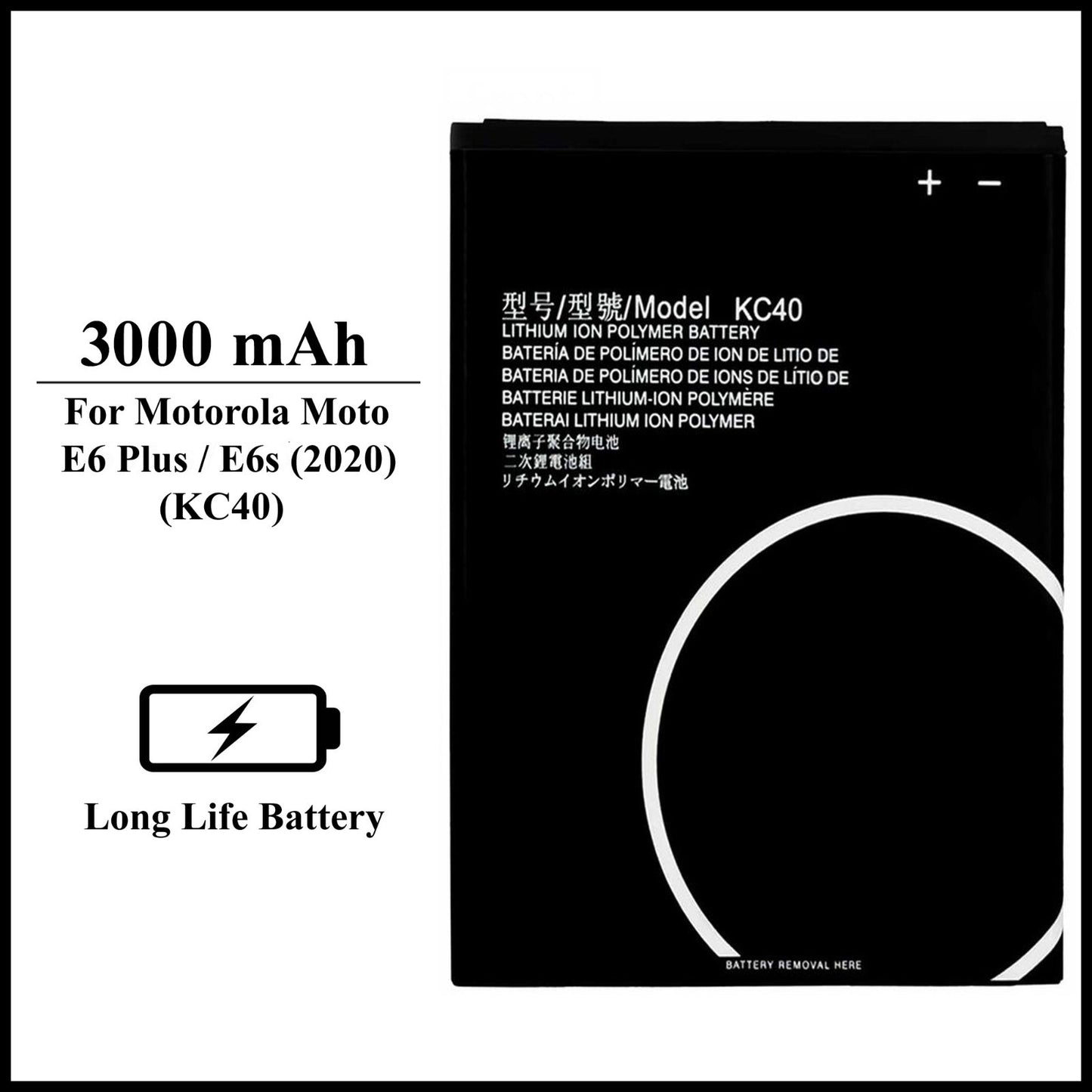 For Motorola Moto E6 Plus/ E6s 2020 (KC40) 3000mAh+ Internal Replacement Battery