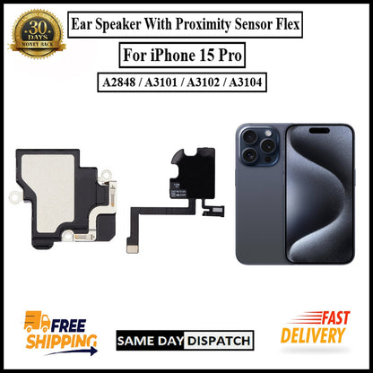 For iPhone 15 Pro Ear Speaker Sensor With Proximity Mic Earpiece Sensor Flex