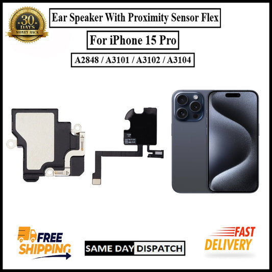 For iPhone 15 Pro Ear Speaker Sensor With Proximity Mic Earpiece Sensor Flex