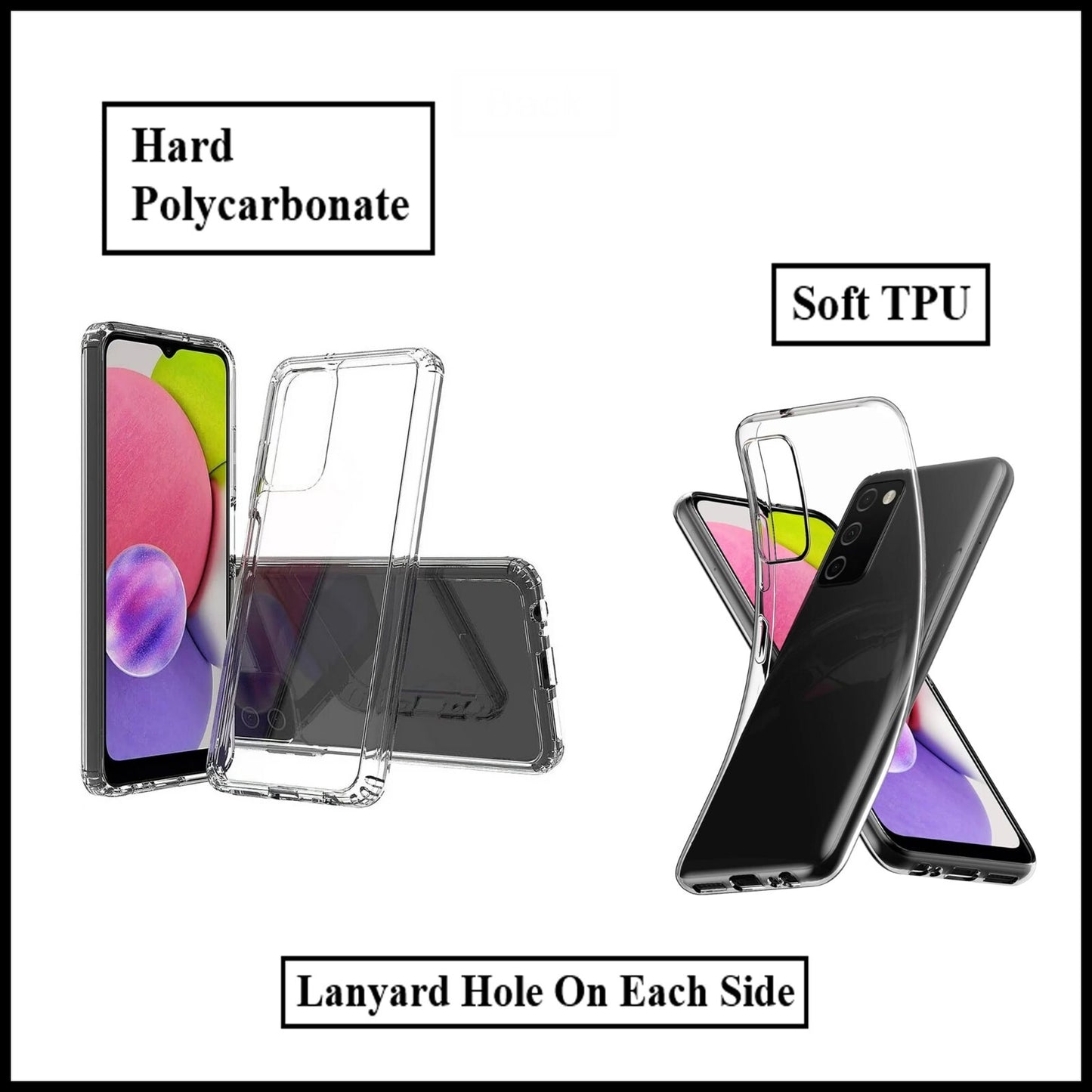 For Samsung Galaxy A03s Slim Clear Shockproof Gel Phone Cover
