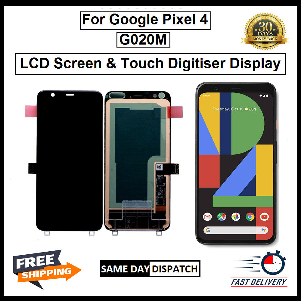 For Google Pixel 4 LCD Display Screen Touch Digitizer Replacement Black 