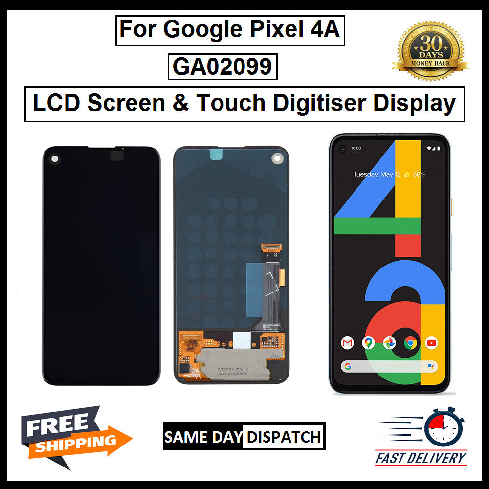 For Google Pixel 4A 4G LCD Display Screen Touch Digitizer Replacement Black 