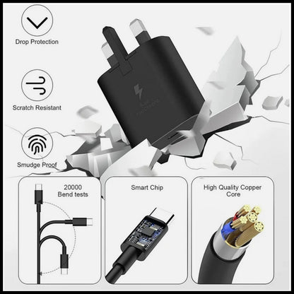 For Dadu 25W Type-C Power Adapter With Type-C to Type-C Fast Charger Cable