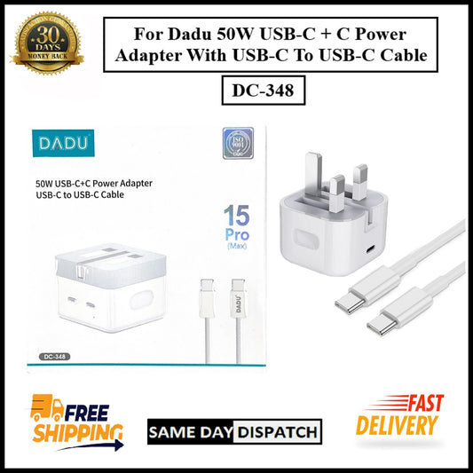 For Dadu 50W Type-C Power Adapter With Type-C to Type-C Fast Charger Cable
