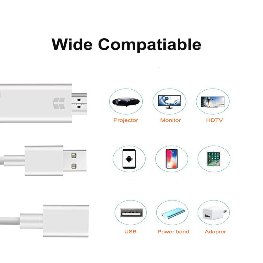 Onten Universal HDMI 4K 1080P HD TV  Adapter Cable for All Mobile Phones
