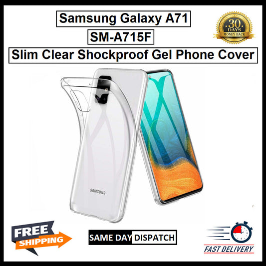For Samsung Galaxy A71 / SM-A715F Slim Clear Shockproof Gel Phone Cover