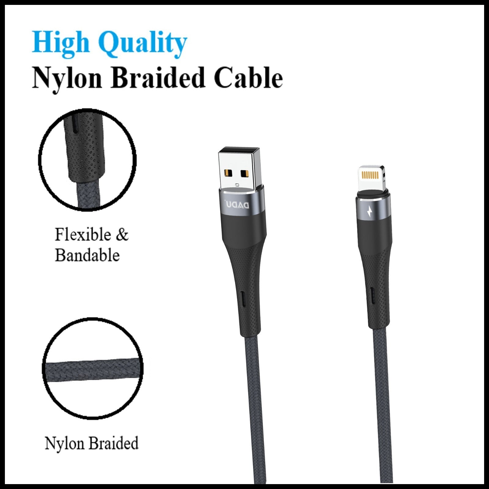 For Dadu Fast Charger USB to iPhone Data Cable - 2M