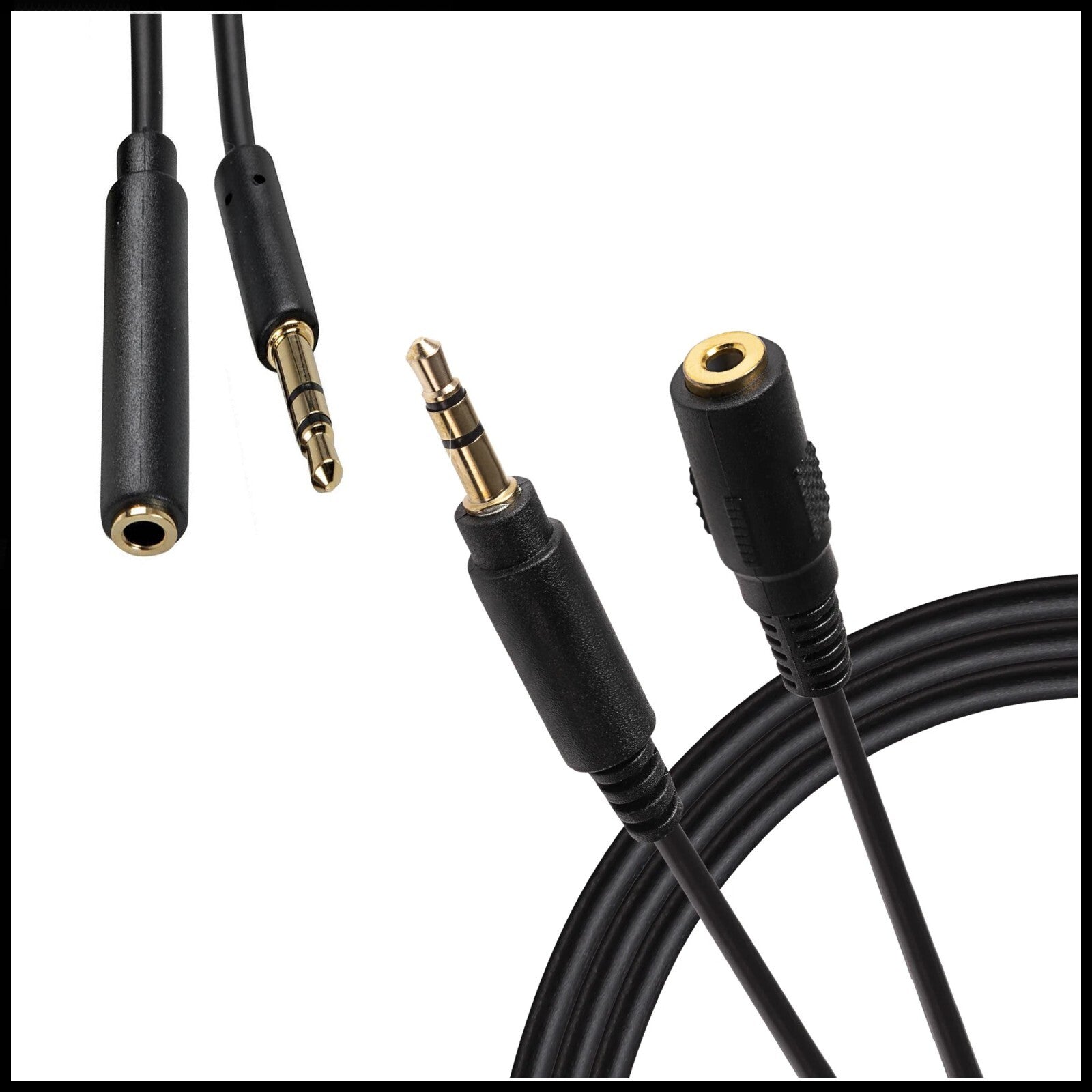 For 3.5mm Plug to Socket Lead Stereo AUX Headphone Extension Fast Cable (3M)