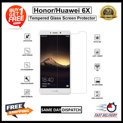 2 Pack Huawei Honor 6X 7X 8X 9X 10 8S 7A / Mate 10 Lite Tempered Glass Protector