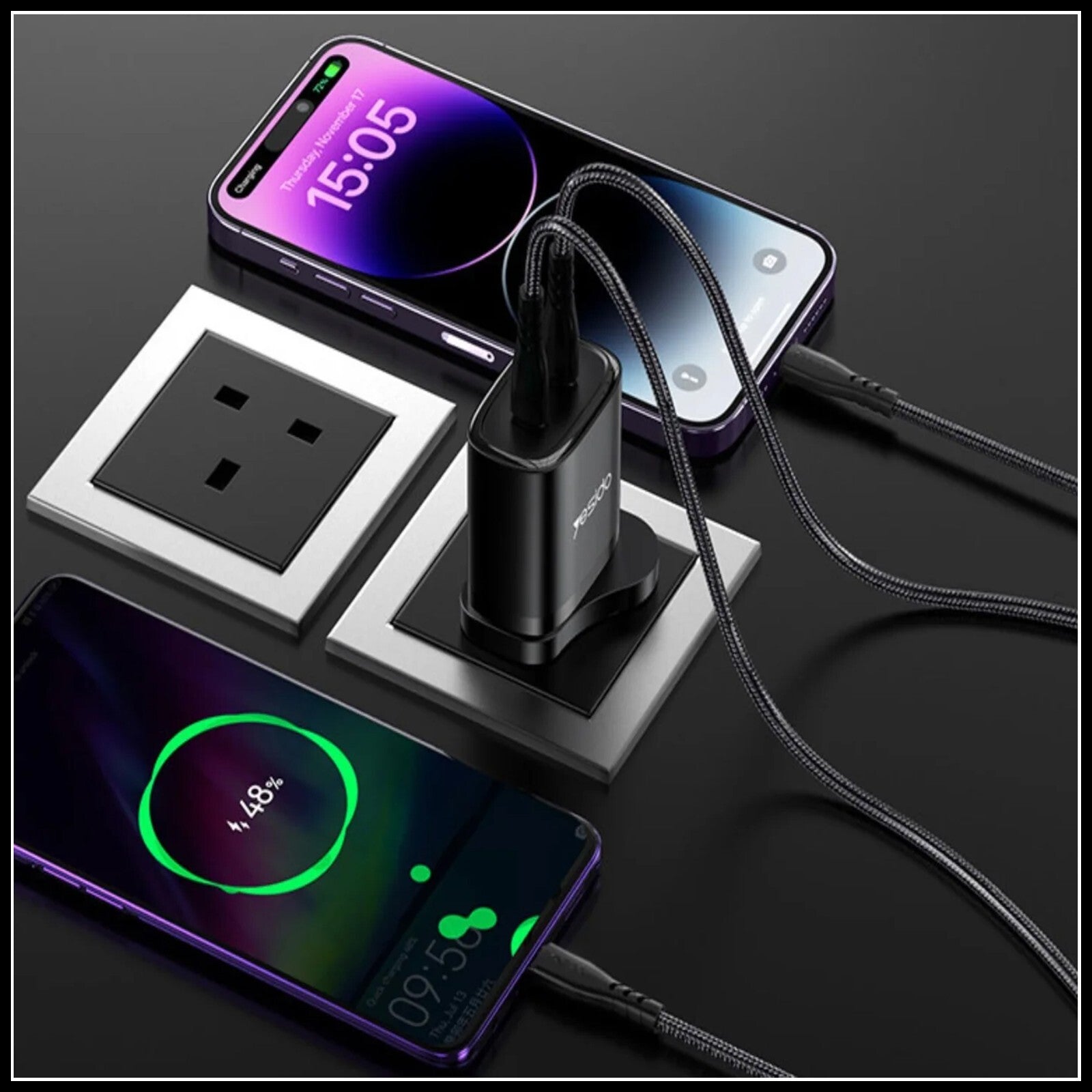 For YESIDO Dual Interface PD 20W USB-C Fast Wall Charger With Type C Cable