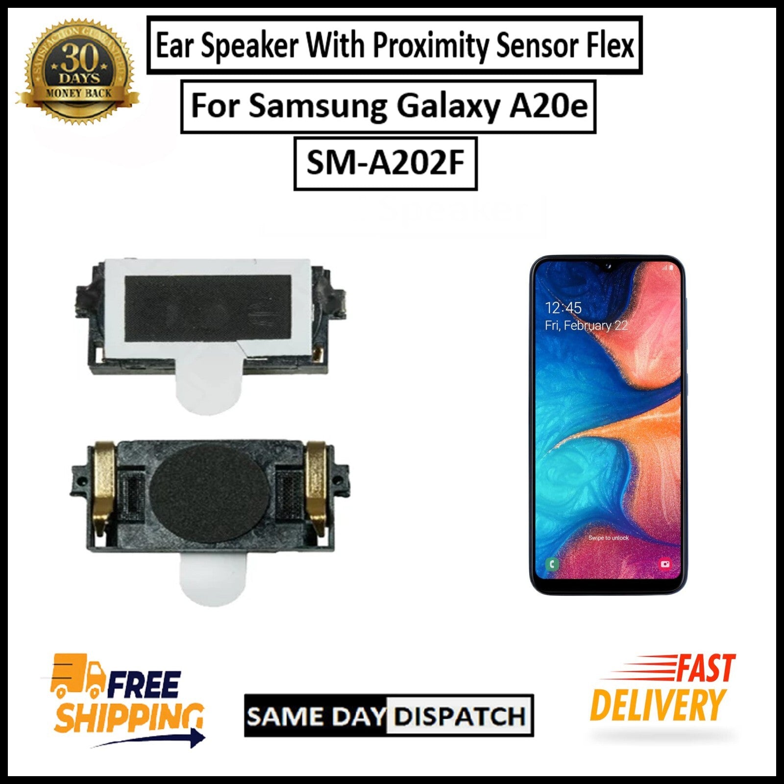 For Samsung Galaxy A20e SM-A202F Ear Speaker Flex With Proximity Sensor Earpiece