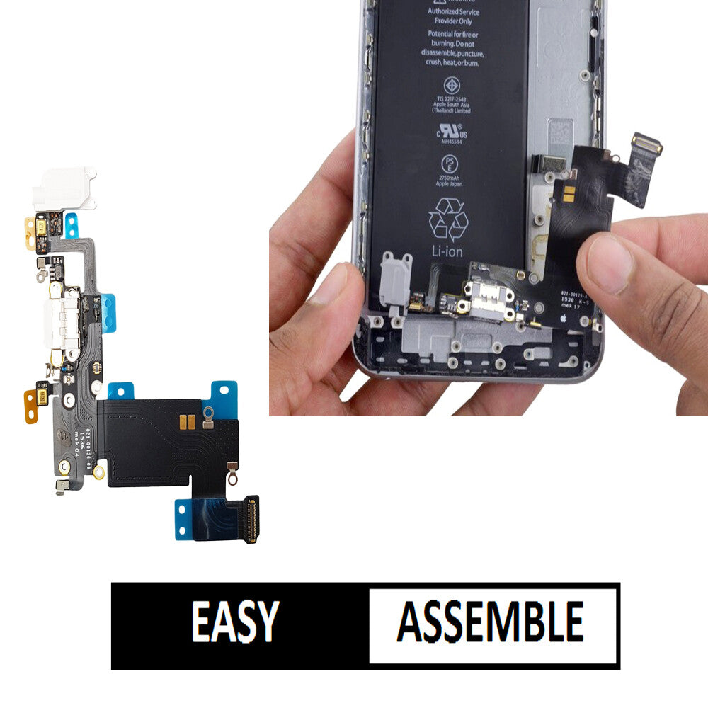 For i Phone 6s Plus Charging Port Flex( Black/Grey/White) With Mic Audio Jack