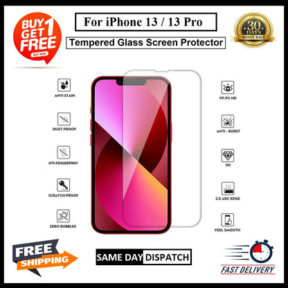 2 Pack Of For iPhone 13 mini / 13 / 13 Pro / 13 Pro max Tempered Glass Protector