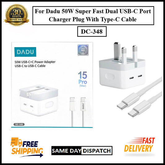 For Dadu 50W Type-C Power Adapter With Type-C to Type-C Fast Charger Cable
