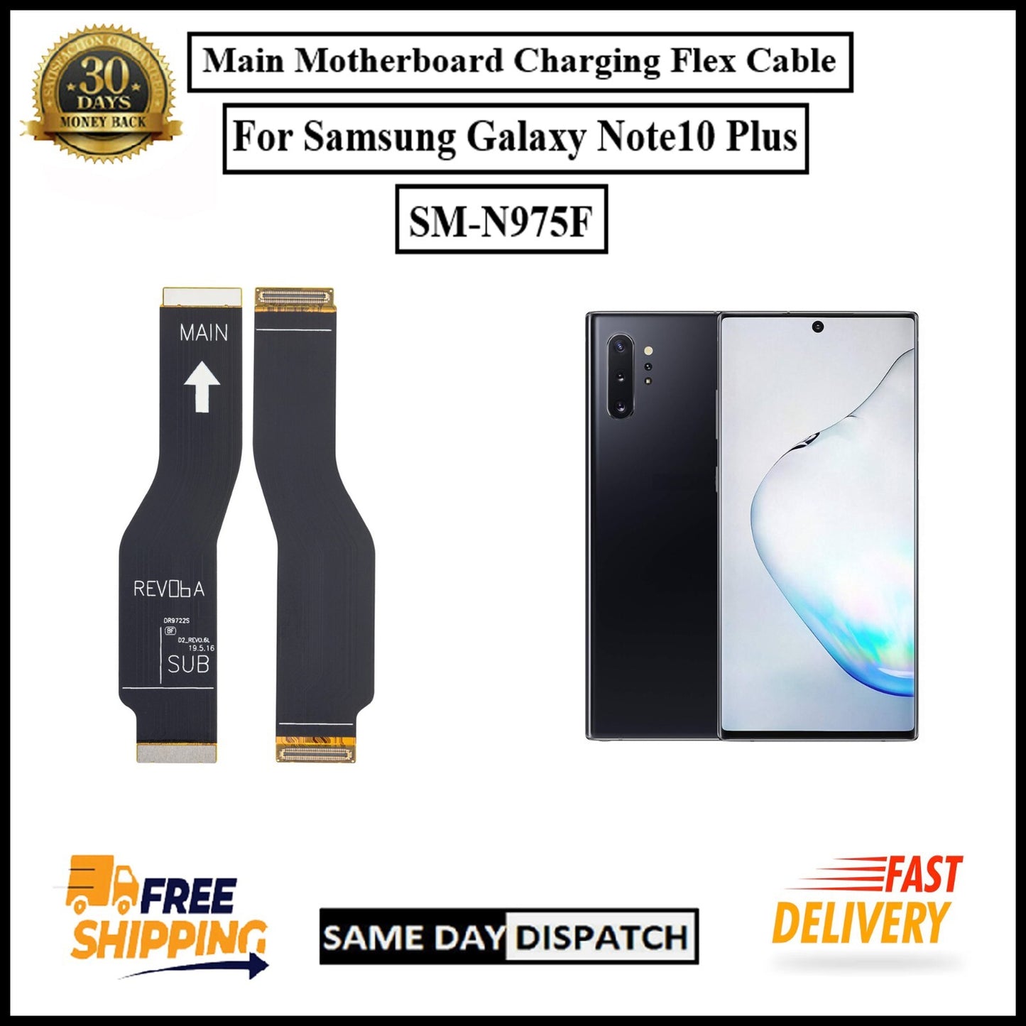 For Samsung Galaxy Note 10 Plus Main Motherboard Charging Flex Cable Replacement