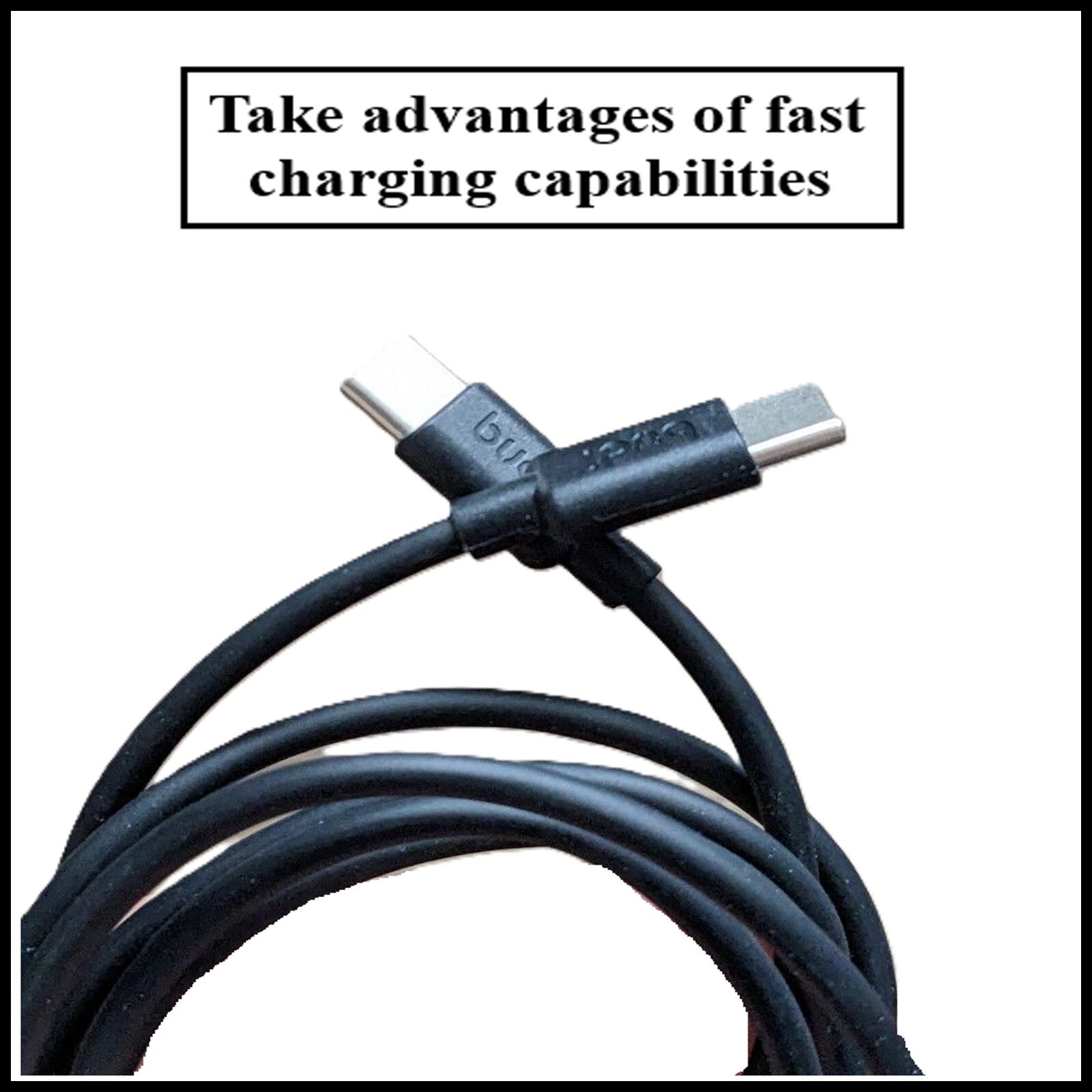 For Budi 1.2M USB Type-C to Type-C Fast Charge Sync Cable
