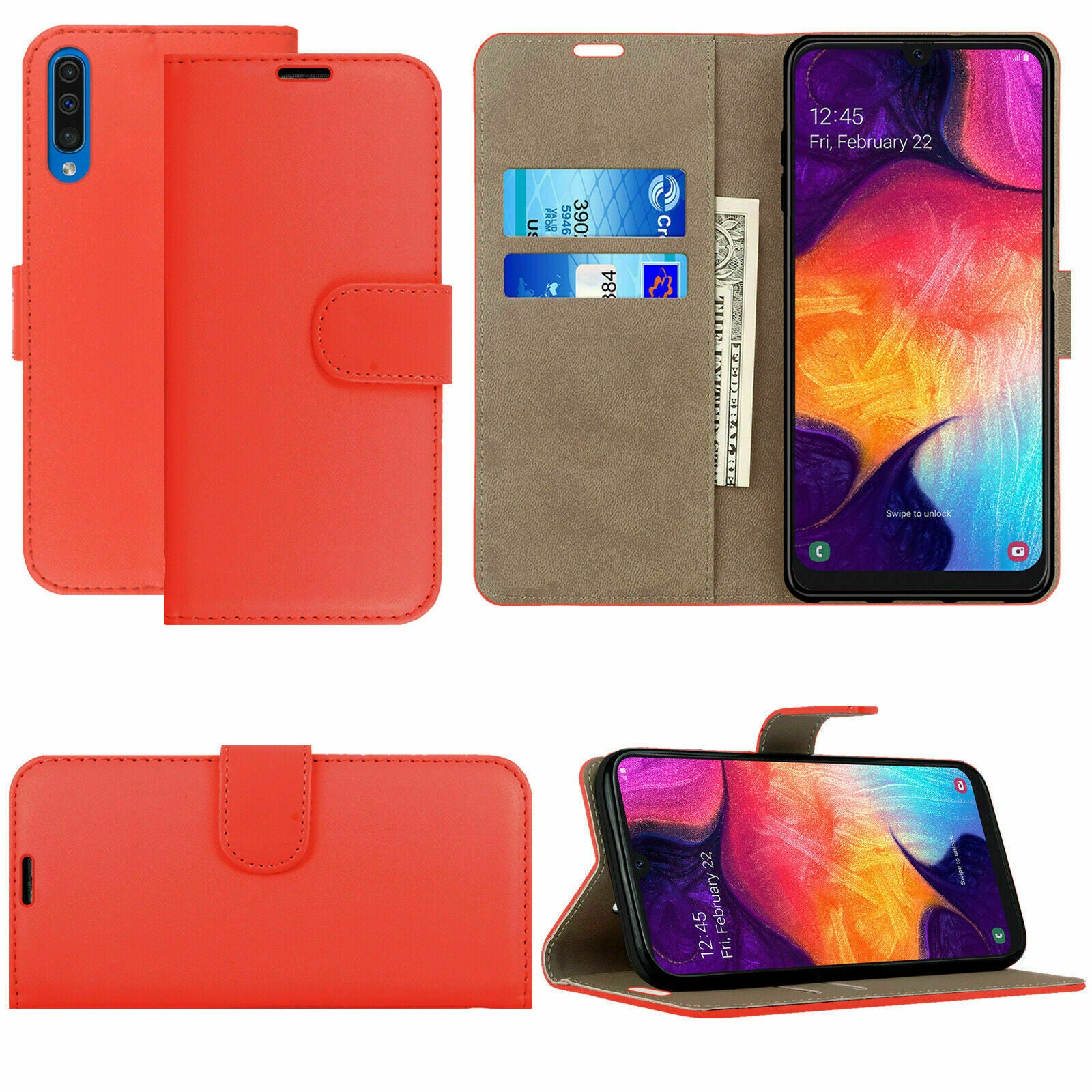 Leather Flip Case For Samsung A10A11A125GA20A30A31A40A41A50A51A60A70A71A80 A905G